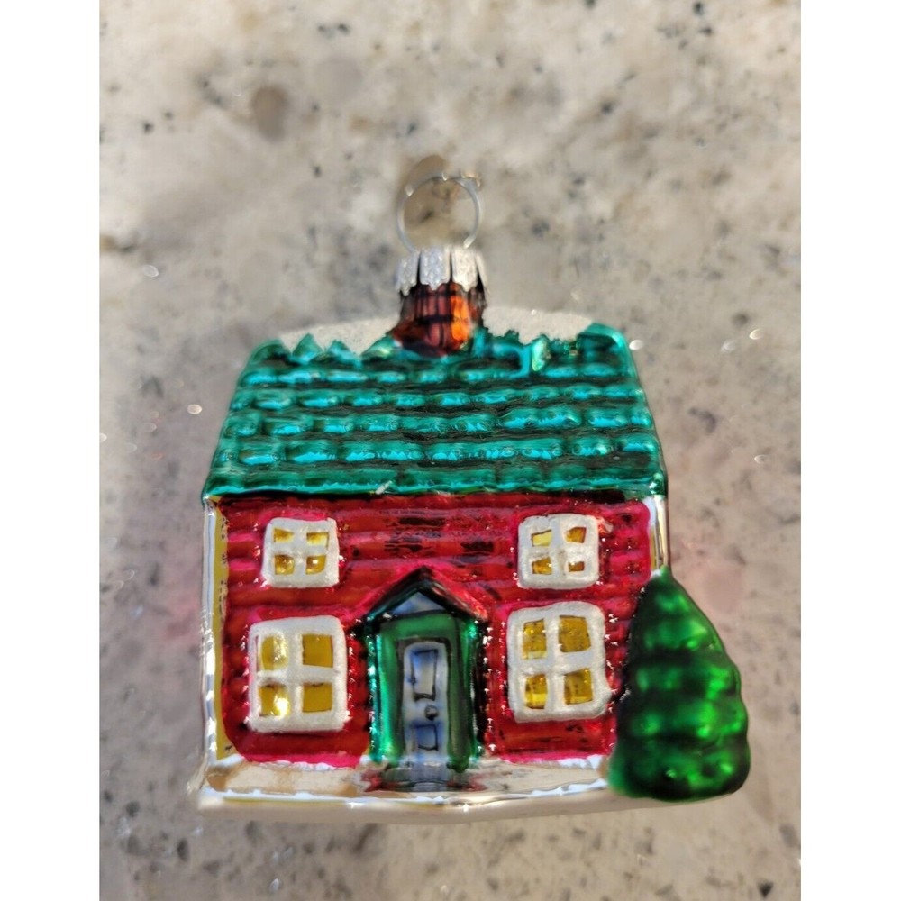 Vintage Dept 56 Christmas Ornament Mercury Glass House